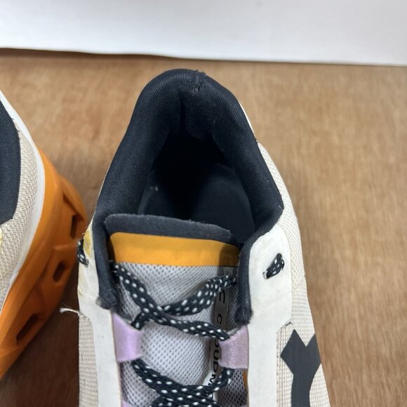 On Running Athletic Shoes in Cream and Orange - Picture 10 of 11